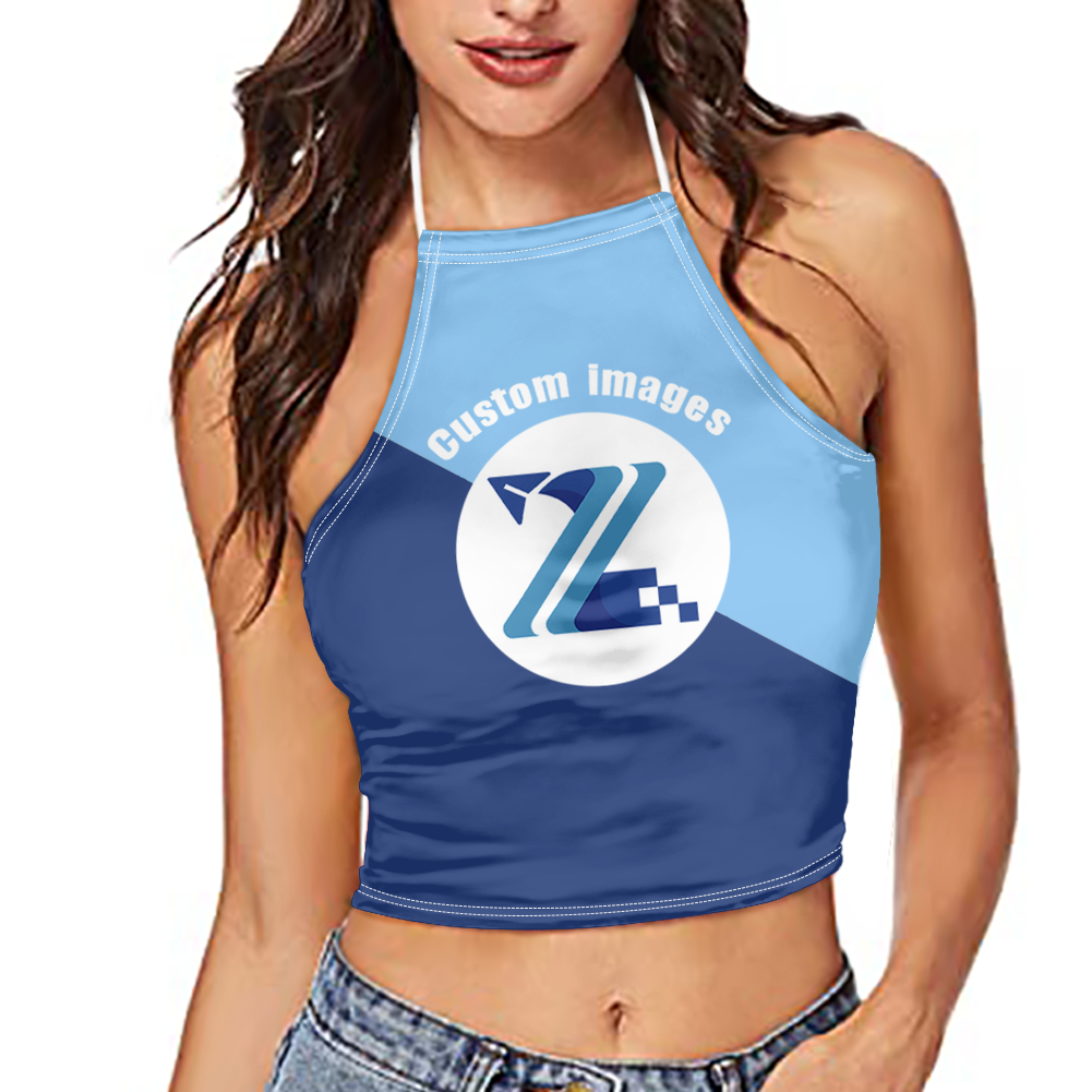 All-Over Print Women's Halter Top With Backless