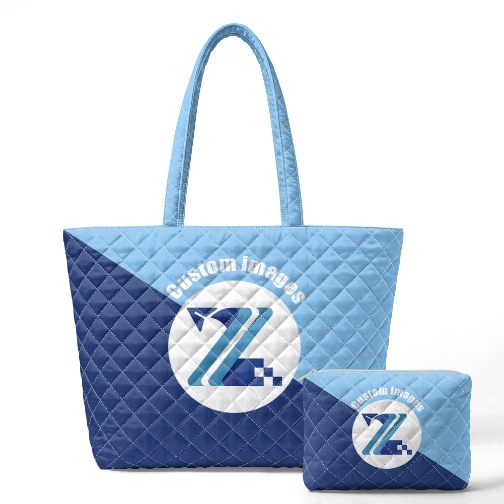 Quilted shoulder bag/storage bag 2-piece set